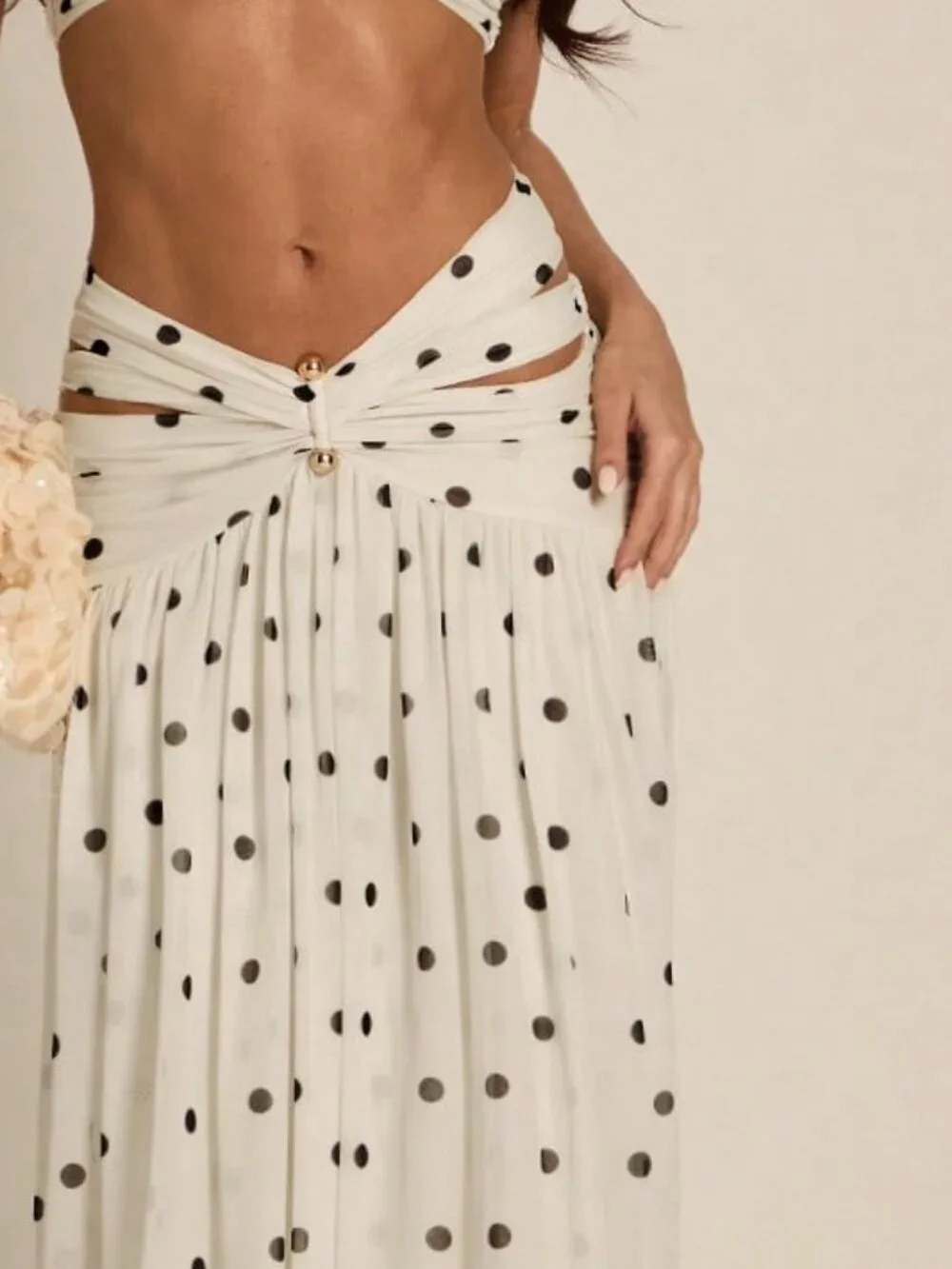 Polka Dot Women's Sexy Flowy Skirt - Picture 6 of 6